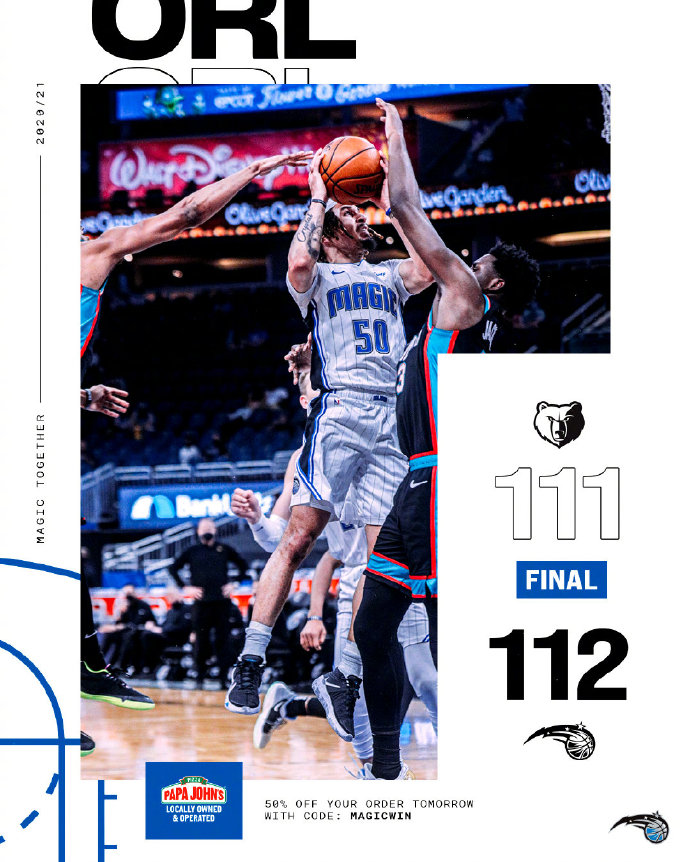 魔术复仇灰熊 安东尼26+8+6&三分绝杀 瓦格纳24+5 莫兰特22+7