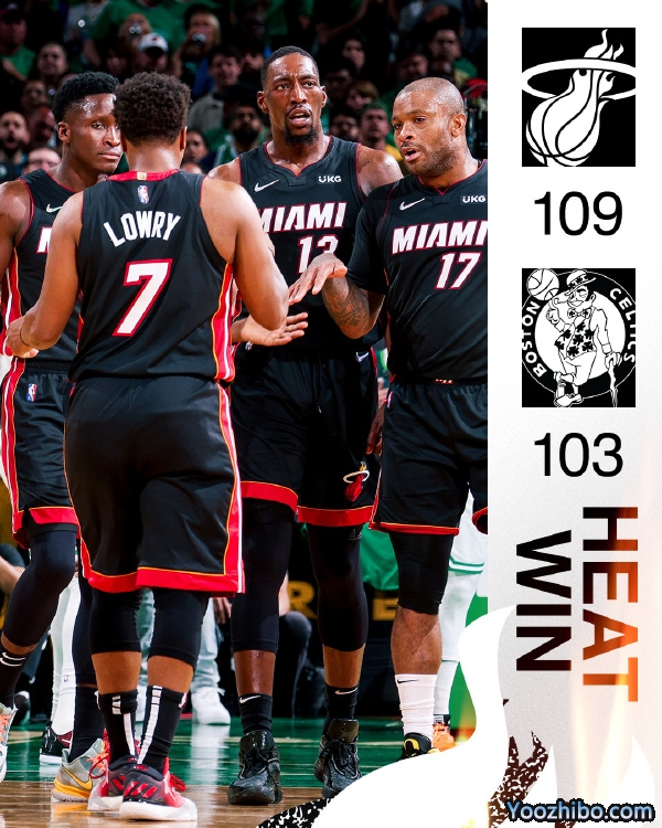 热火109-103战胜绿军 阿德巴约31+10+4断 巴特勒伤退 布朗40+9