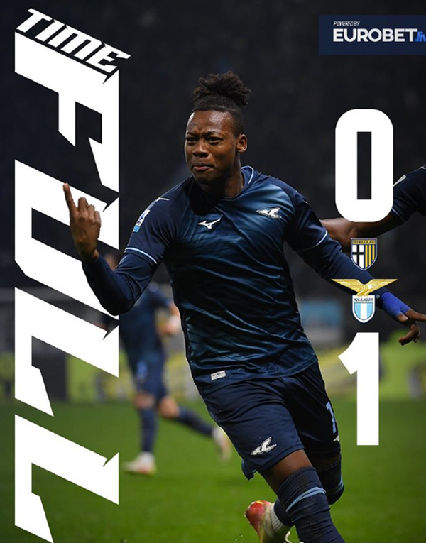 九人拉齐奥1-0客胜帕尔马,诺斯林81分钟一剑封喉,蓝鹰打破客场进球荒