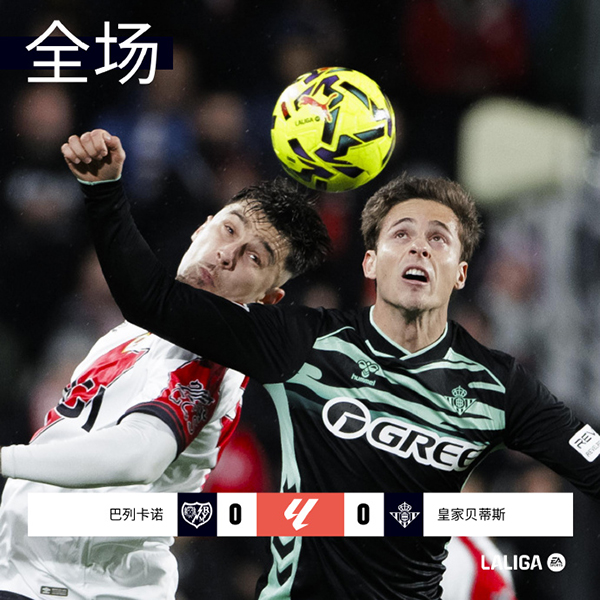 2025-12-16 西甲第16轮:巴列卡诺0-0皇家贝蒂斯,帕拉松中柱,双方互交白卷