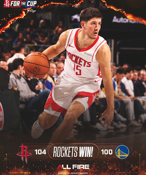 NBA杯-火箭104-100险胜勇士，库里14+7+5，谢泼德31+9