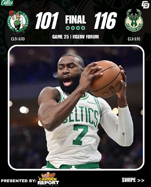 12月12日 NBA常规赛 凯尔特人vs雄鹿 全场录像及集锦