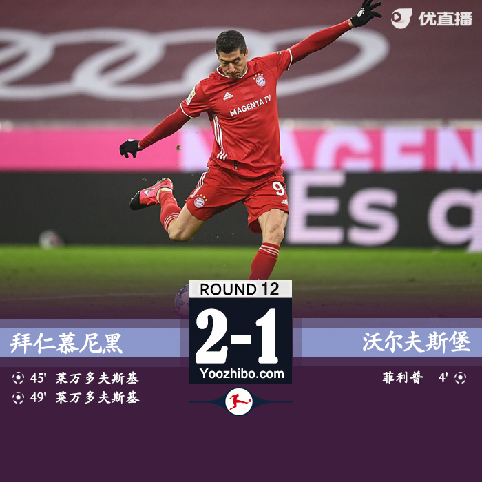 <a href=/zuqiugengduo/bayern/ target=_blank class=infotextkey>拜仁</a>慕尼黑2-1沃尔夫斯堡