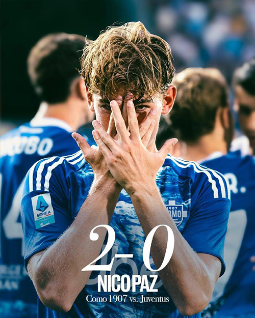 意甲:尤文0-2科莫遭赛季首败 帕斯传射 科莫5轮不败